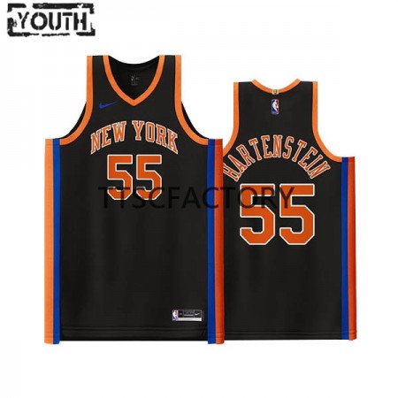 Maillot Basket New York Knicks Isaiah Hartenstein 55 Nike 2022-23 City Edition Noir Swingman - Enfant